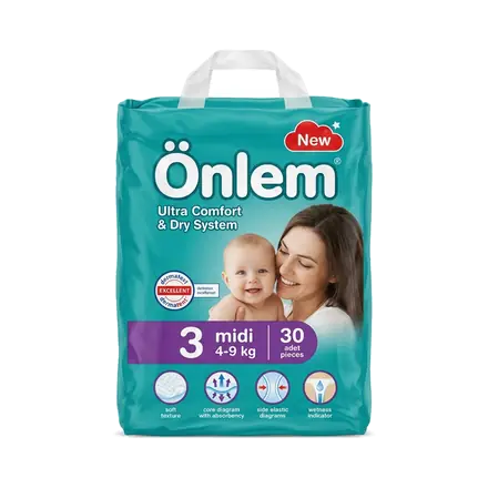 Подгузники Önlem Ultra Comfort 3 midi 4-9 кг, 30 штук